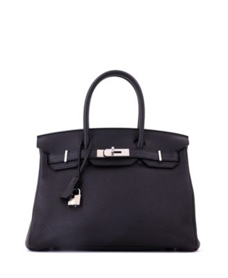 Birkin 30 Handbag Black Togo with Palladium Hardware