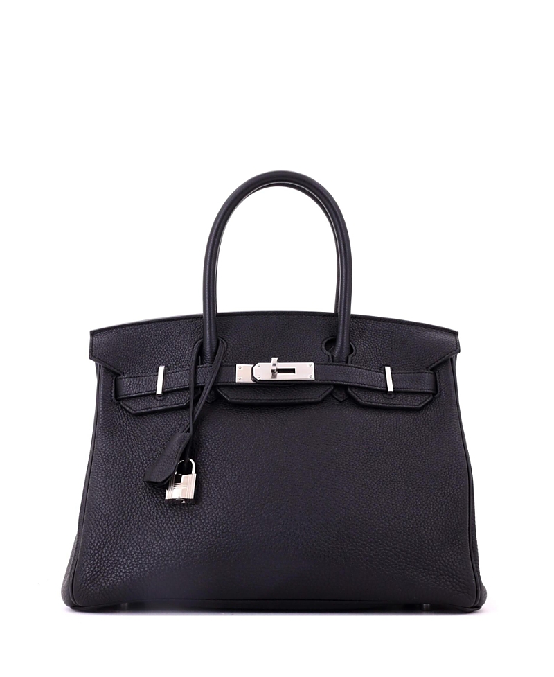Pre-Owned HERMES Birkin 30 Handbag Black Togo with Palladium Hardware