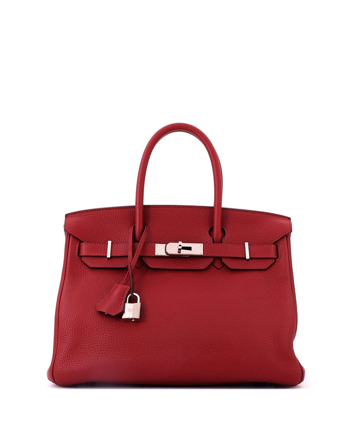 Pre-Owned HERMES Birkin 30 Handbag Red Togo with Palladium Hardware