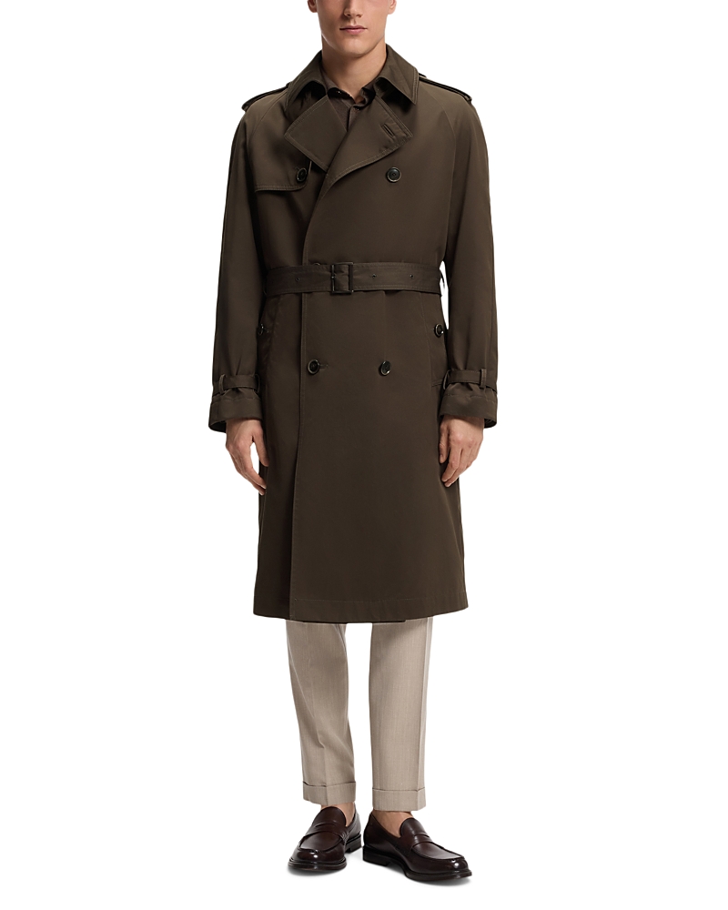 Boss L-Cook Double Breasted Cotton Blend Trench Coat