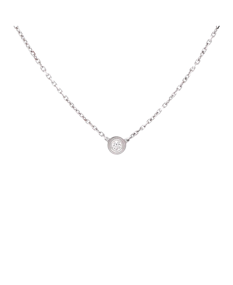 Pre-Owned Cartier Xs Cartier D'Amour Pendant Necklace 18K White Gold and Diamond, 16.25