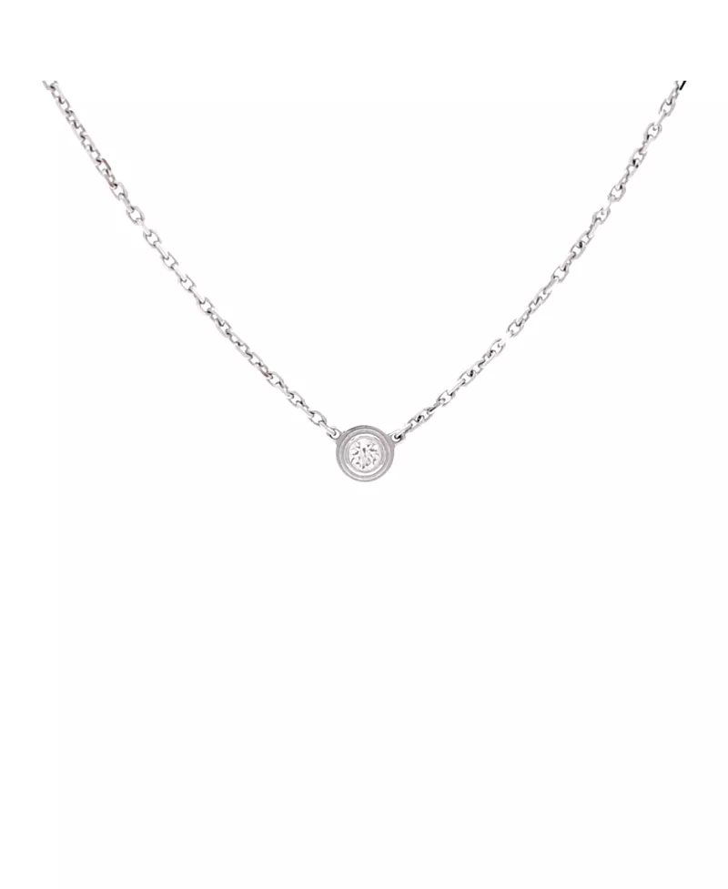 Pre-Owned Cartier Xs Cartier D'Amour Pendant Necklace 18K White Gold and Diamond, 16.25