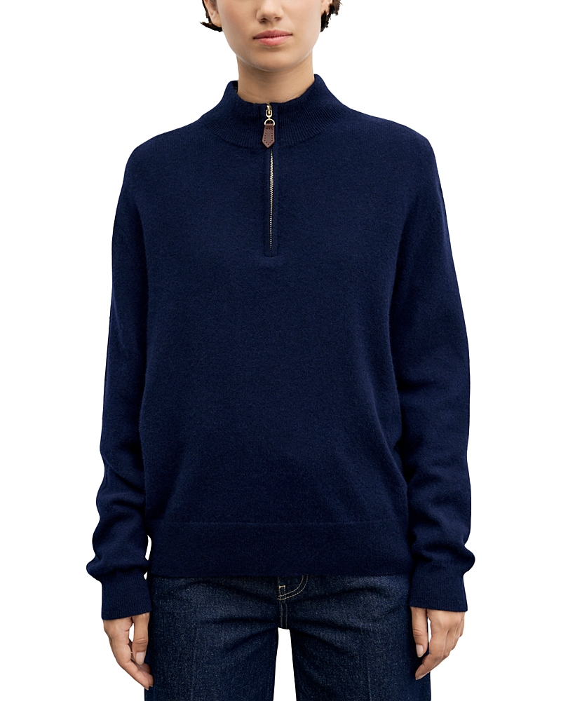 Gerard Darel Rhia Cashmere Half Zip Sweater