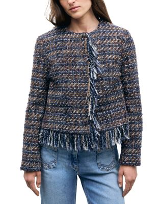 Joya Fringe Trim Snap Front Jacket