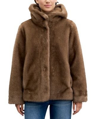Agate Hooded Faux Fur Coat