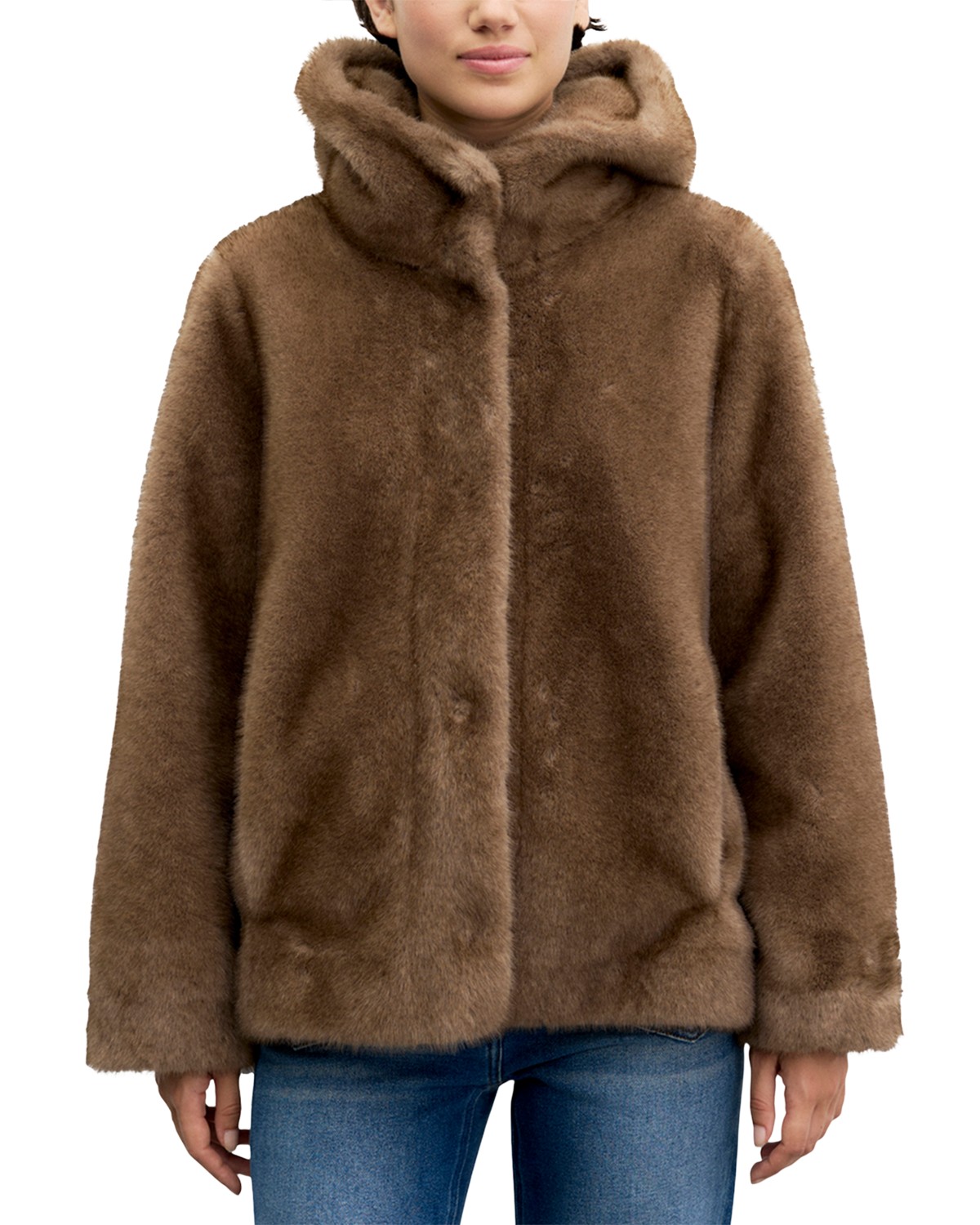 Agate Hooded Faux Fur Coat