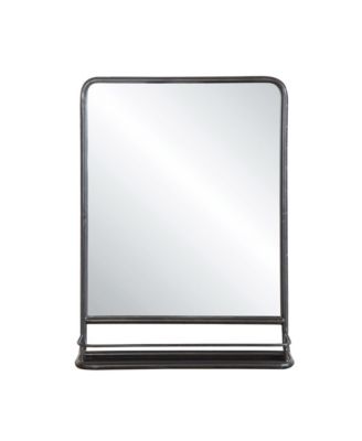 Metal Framed Wall Mirror with Shelf