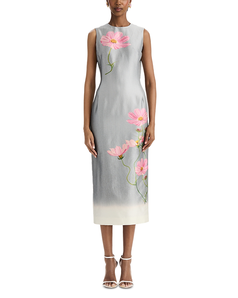 Oscar de la Renta Cosmos Mikado Day Dress