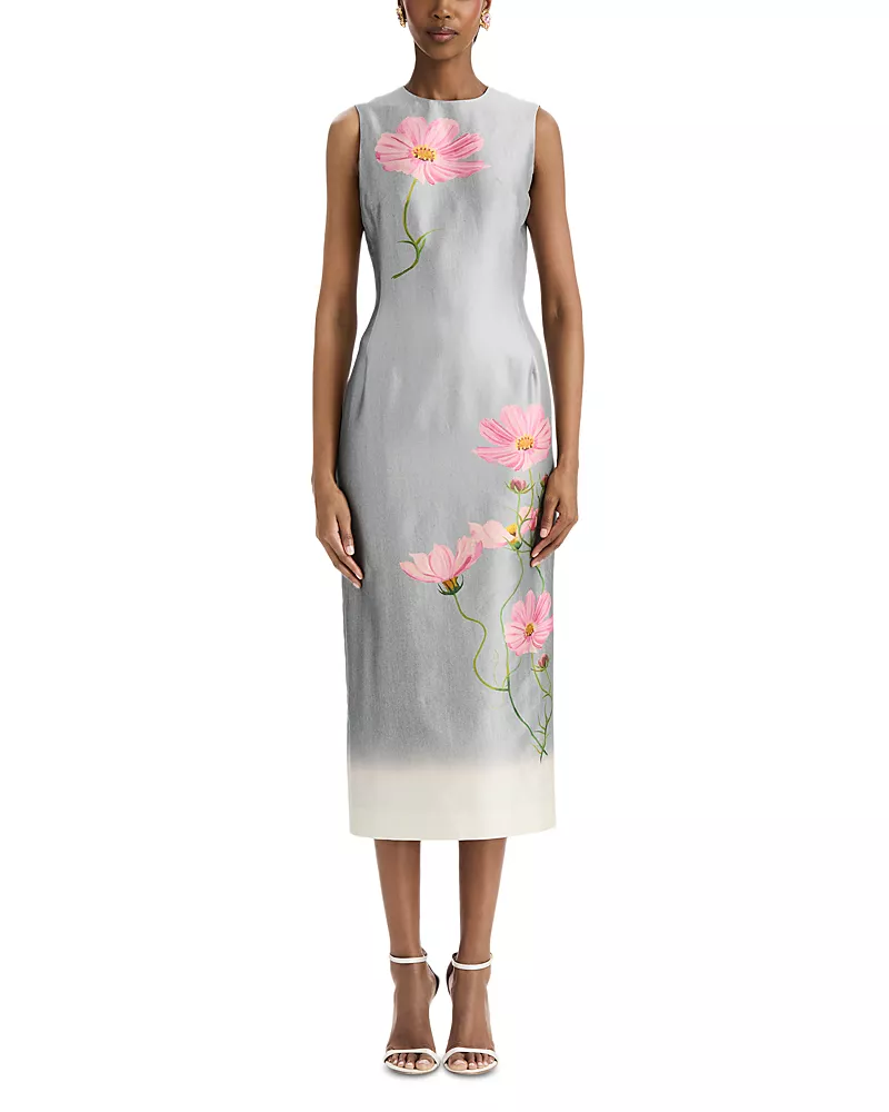 Oscar de la Renta Cosmos Mikado Day Dress