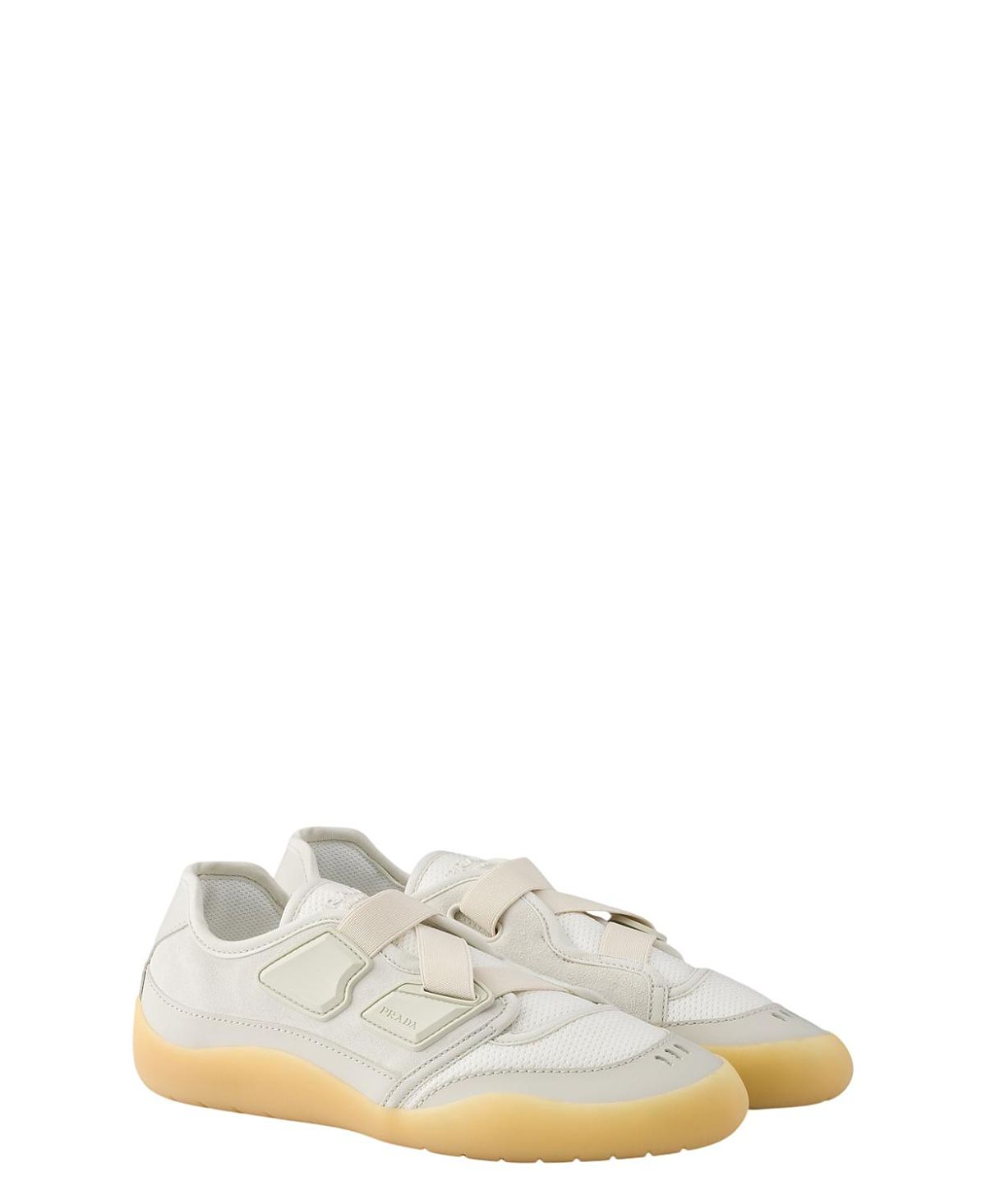 Prada Women's Speedrock Technical Mesh And Leather Sneakers
