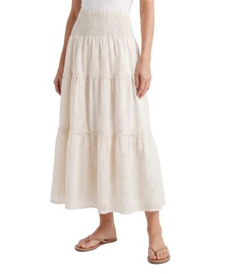  Kylie Jacquard Smocked Midi Skirt