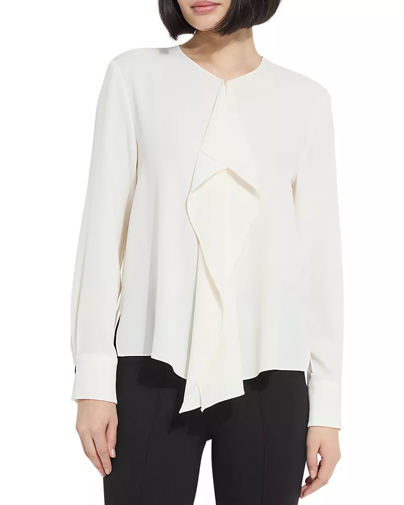 Lysse Celeste Ruffled Front Blouse