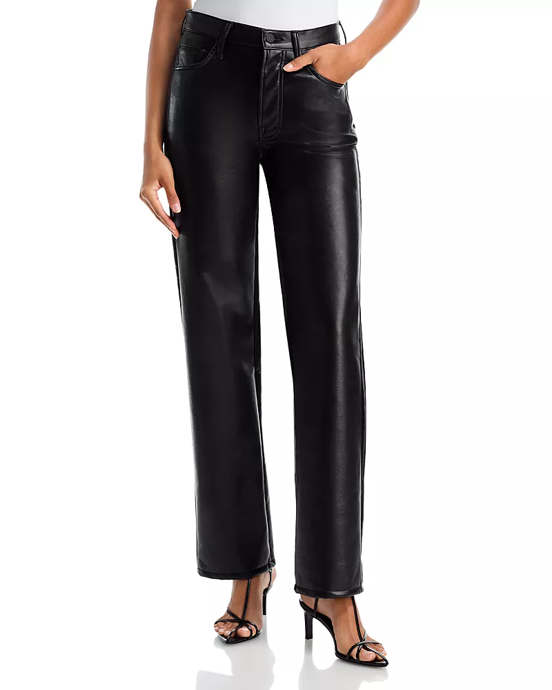 Mother The Rambler Sneak Straight Jeans in Black