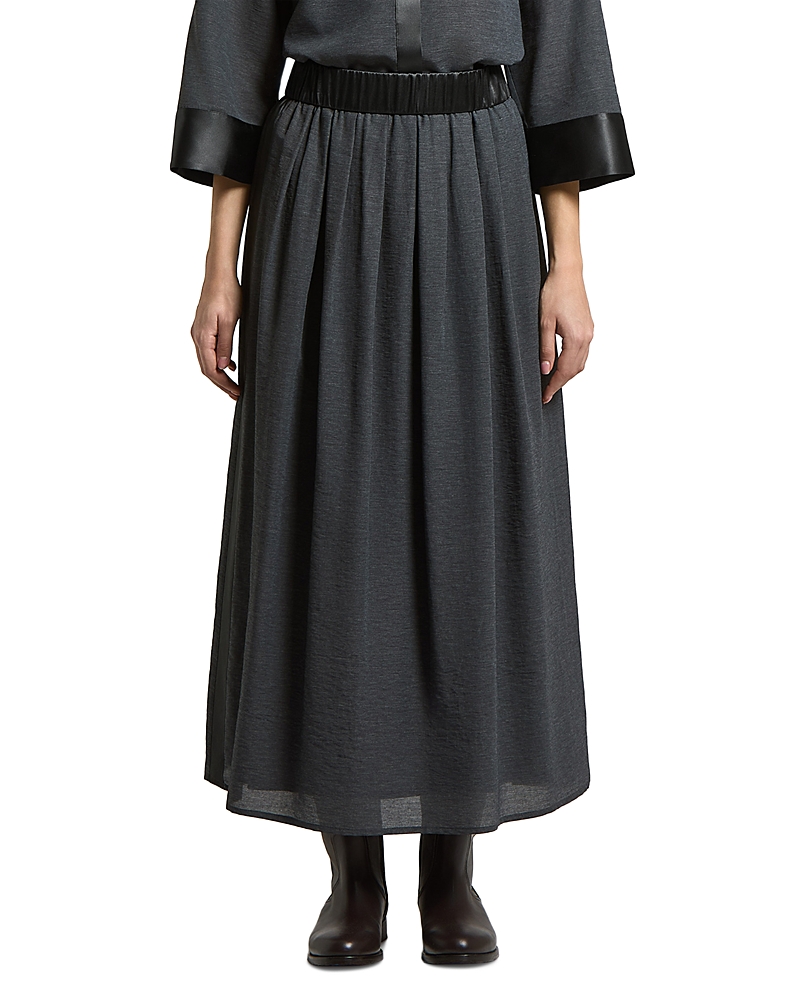 Peserico Woman Pleated Skirt in Lyocell Organza Fabrics with Semi Gloss Finish