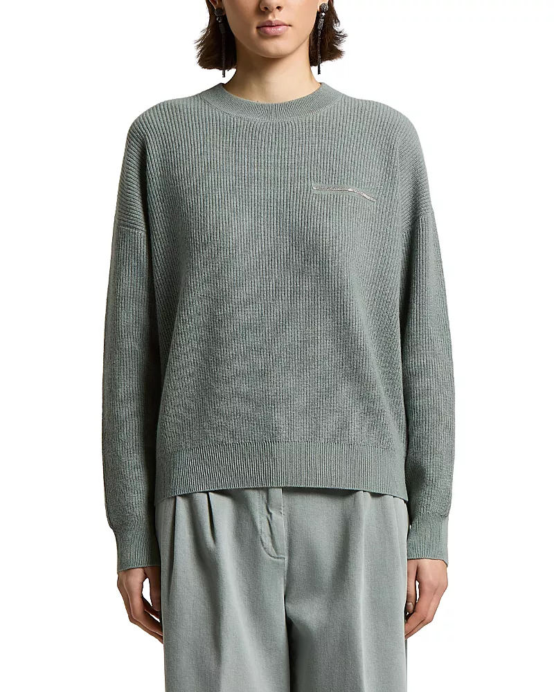 Peserico Wool Silk & Cashmere Pocket Sweater