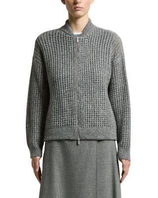 Alpaca Wool Blend Zip Up Sweater