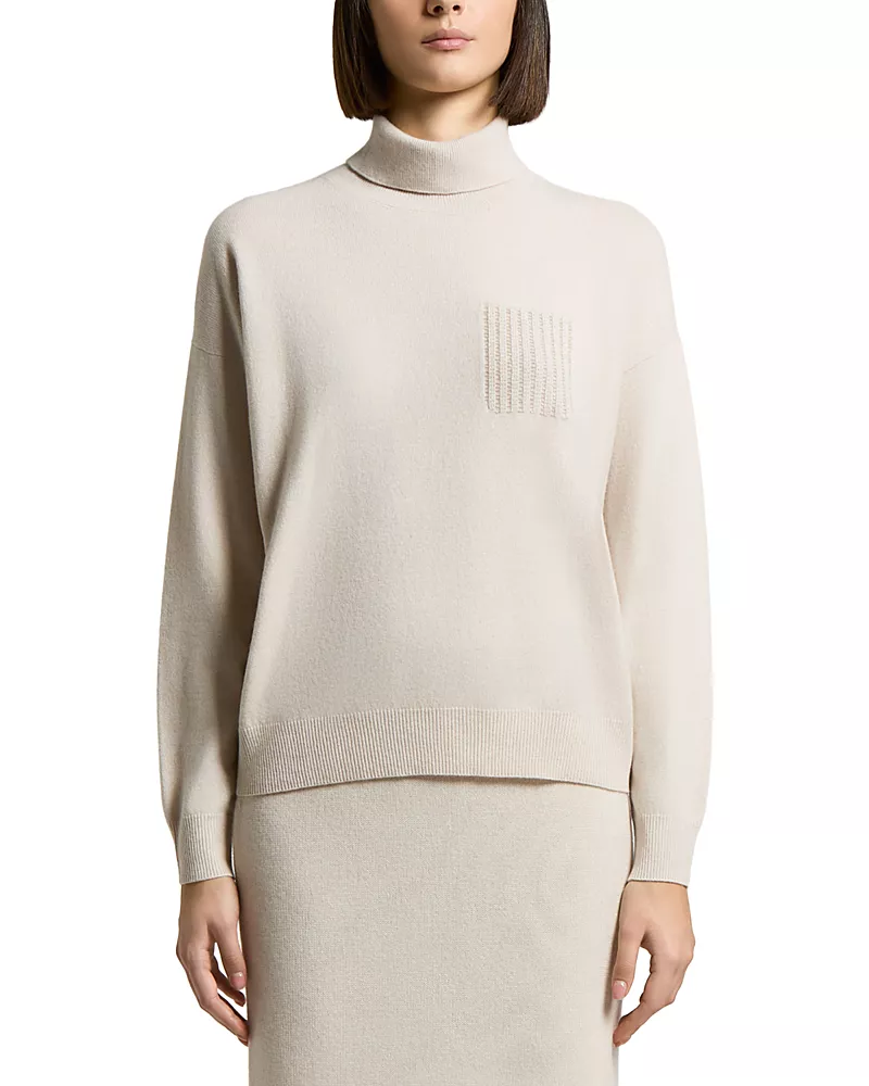 Peserico Wool Silk & Cashmere Turtleneck Sweater
