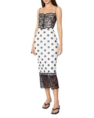 Pomi Lace Panel Midi Dress