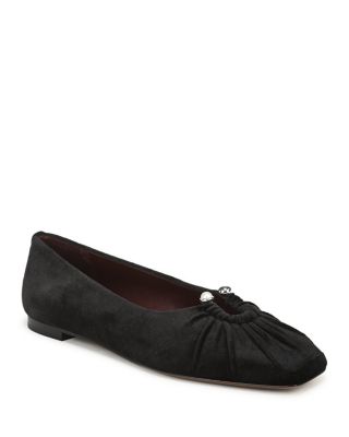 Women's Dany Velvet Ruched Ballet Flats