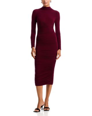 Amera Knit Mock Neck Midi Dress
