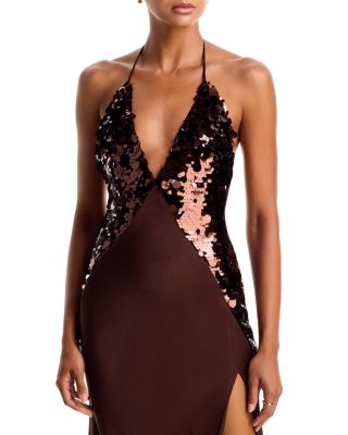 Yve Sequin Halter Dress - thumbnail 3