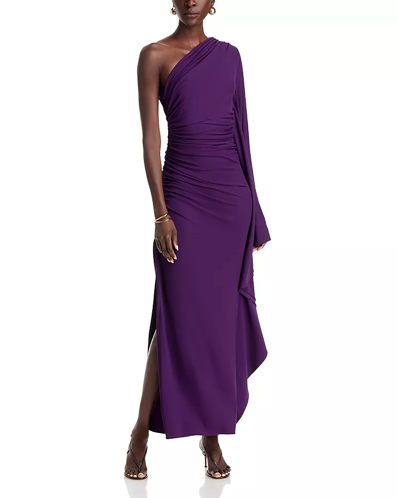 Michael Kors Collection Draped Matte Jersey One Shoulder Gown