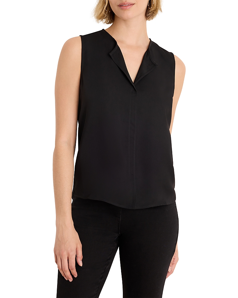 Nic+Zoe Mixed Media Split Neck Sleeveless Top
