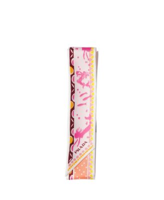  Printed Silk Twill Skinny Scarf