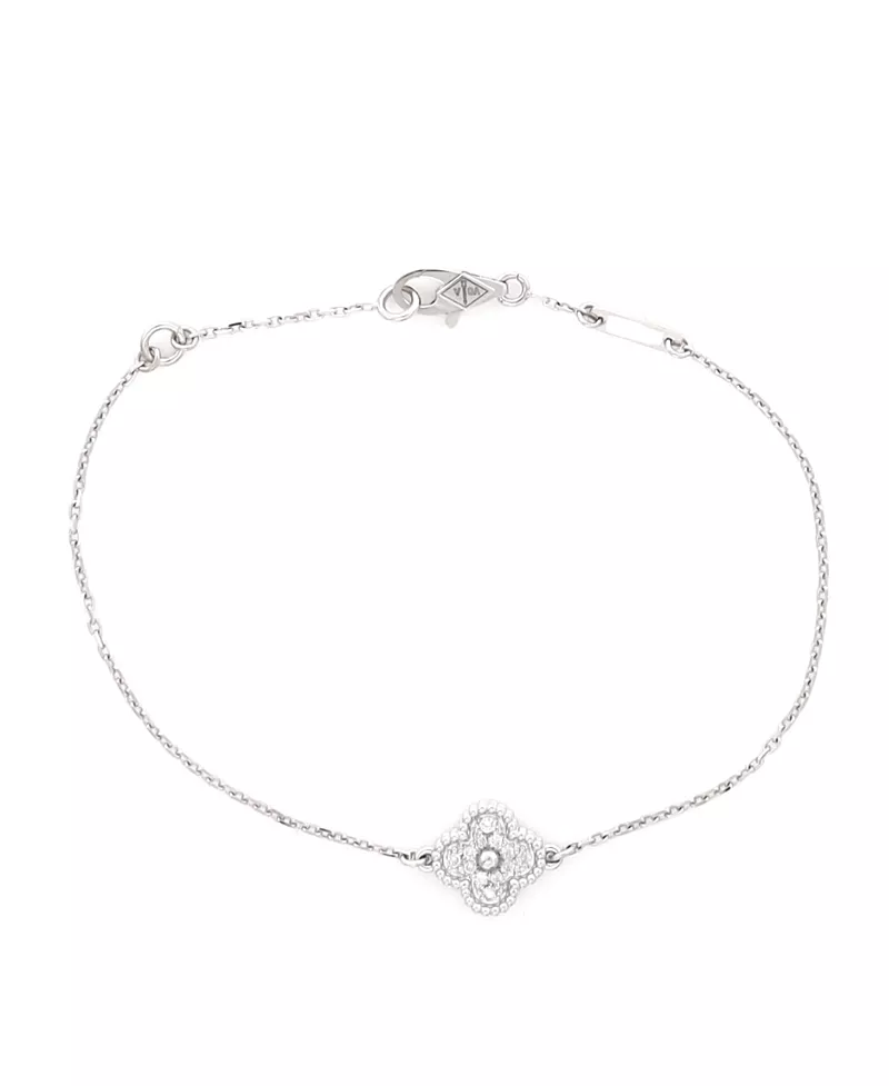Pre-Owned Van Cleef & Arpels Sweet Alhambra Bracelet 18K White Gold and Diamonds