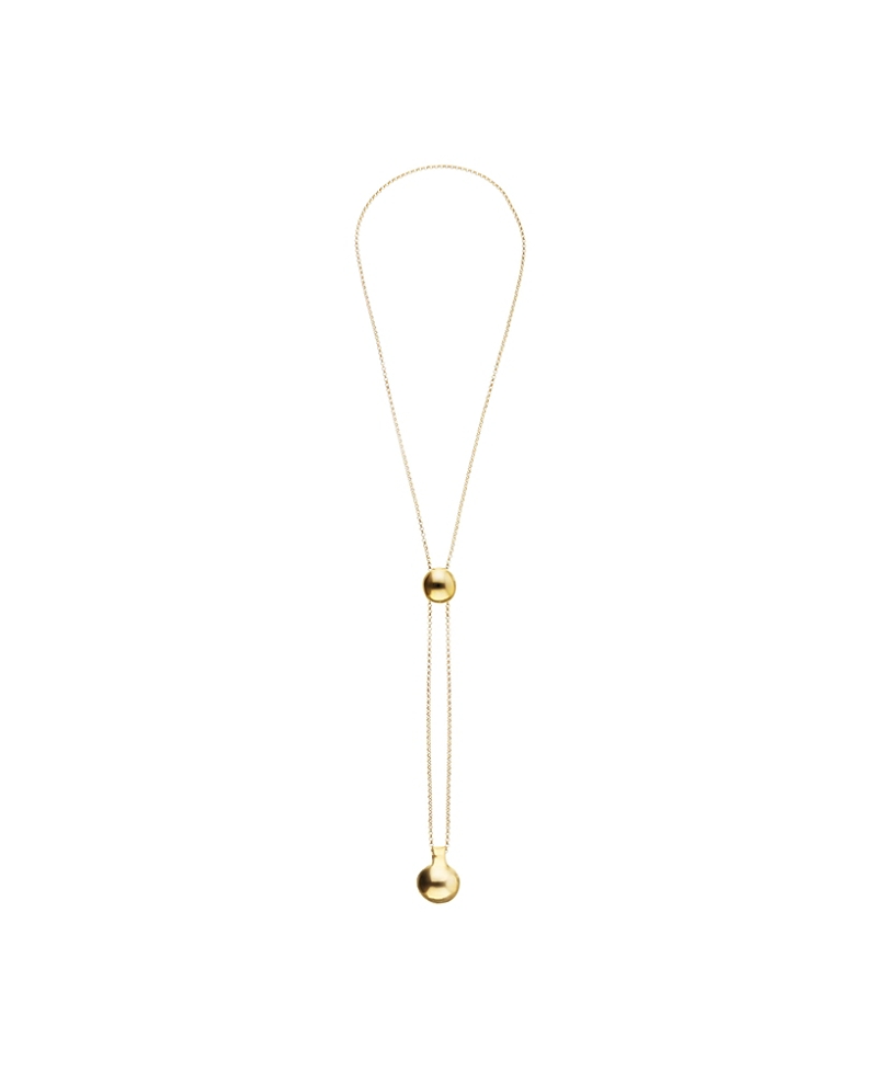 UNOde50 Gold-Plated Necklace with Height-Adjustable Chain with Two Weights
