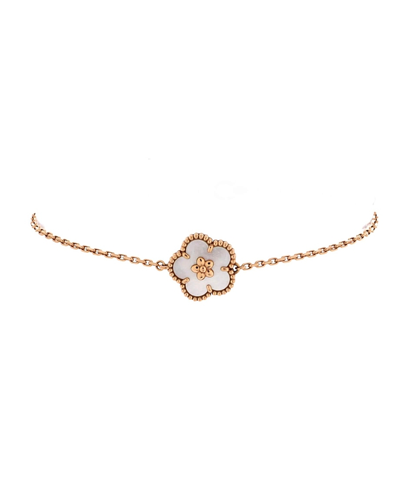 Pre-Owned Van Cleef & Arpels Lucky Spring Plum Blossom Bracelet 18K Rose Gold and Mother of Pearl