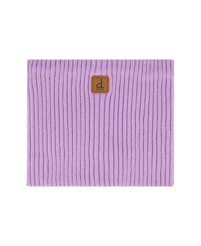 Deux par Deux Girls' Ribbed Knit Tube Style Logo Patch Neckwarmer - Little Kid, Big Kid
