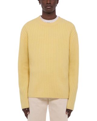 Ribbed Crewneck Rustic Wool Sweater