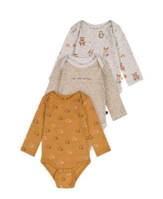 Boys' Three Pack Organic Cotton Onesie Printed Hedgehogs - Baby