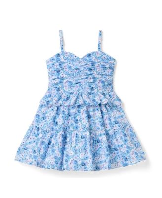  Girls' Floral Shirred Peplum Dress - Baby, Little Kid, Big Kid