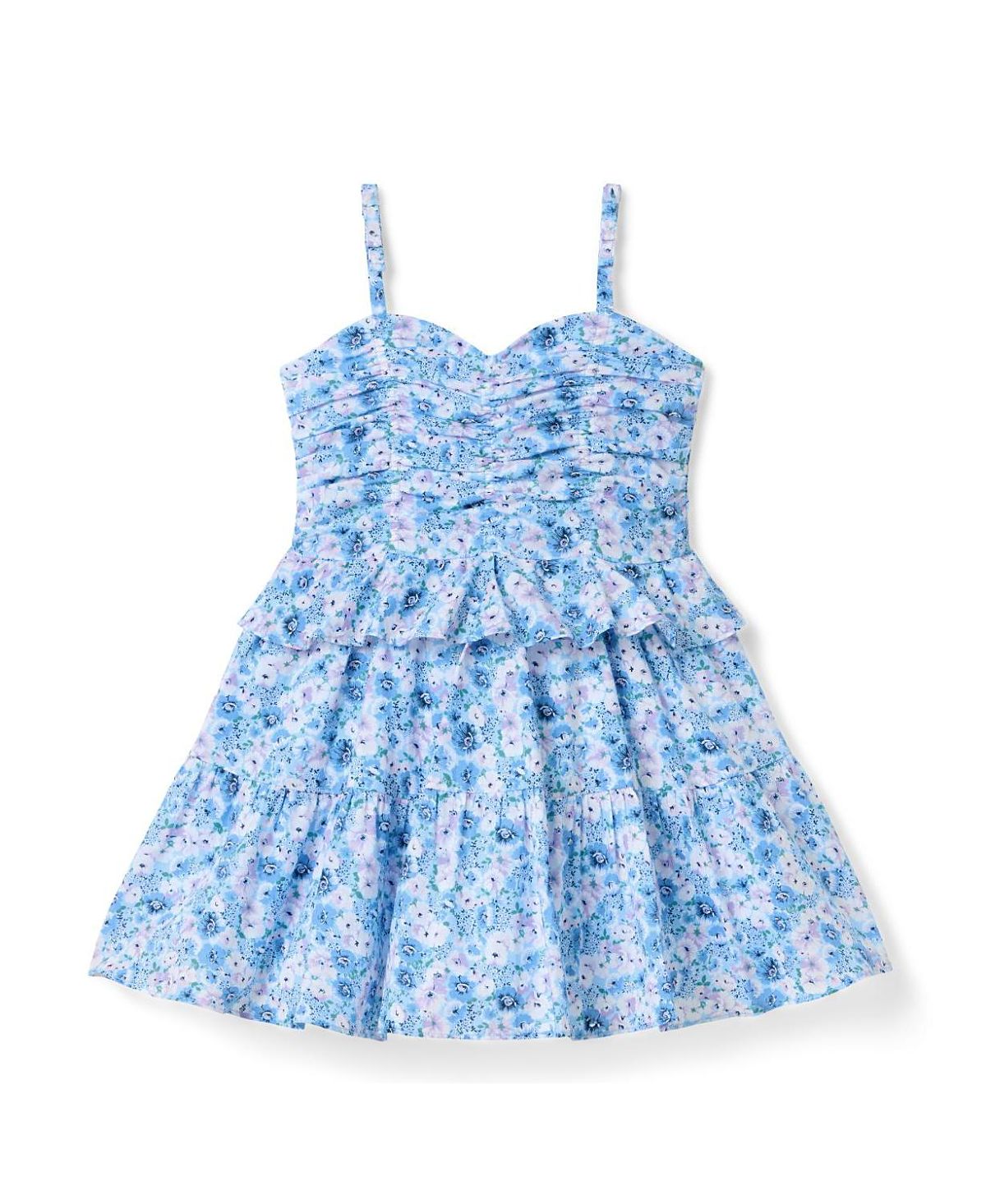 Janie and Jack Girls' Floral Shirred Peplum Dress - Baby, Little Kid, Big Kid