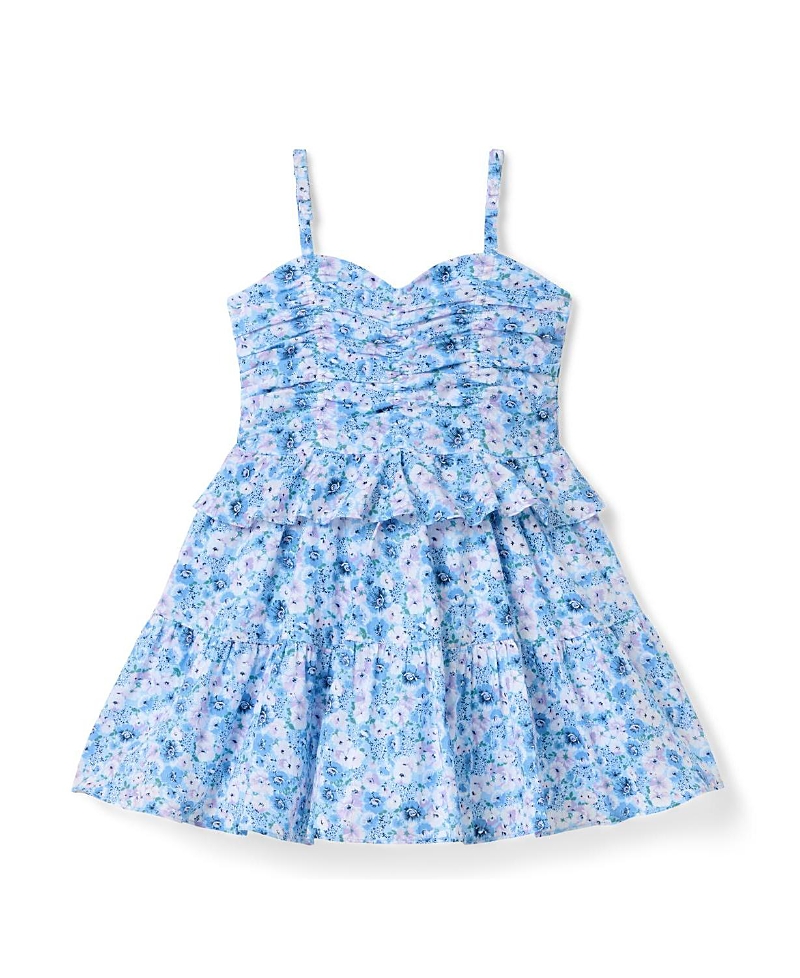 Janie and Jack Girls' Floral Shirred Peplum Dress - Baby, Little Kid, Big Kid