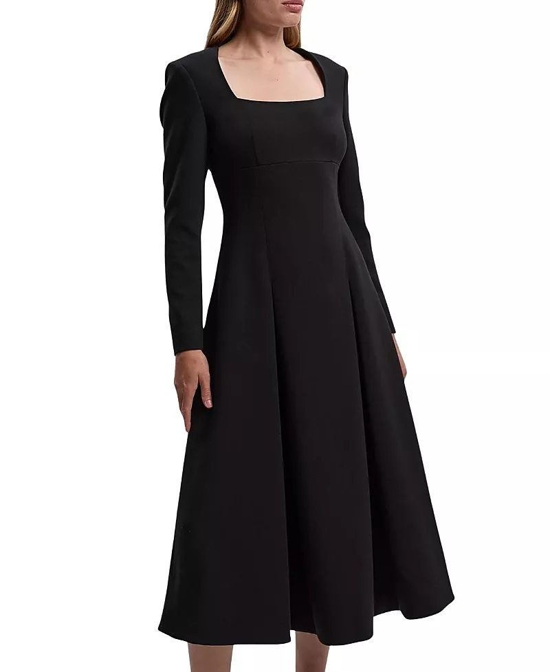 Karen Millen Stretch Sweetheart Neck Midi Dress