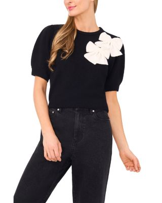 Ribbon Appliqu&eacute; Crewneck Sweater