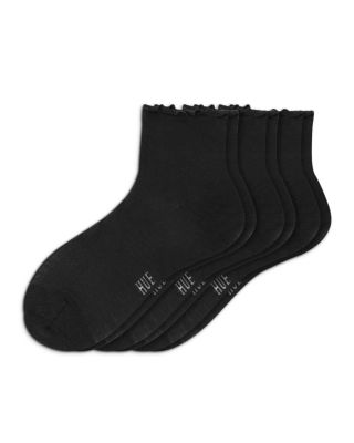 Ruffle Edge Ankle Socks, Pack of 3