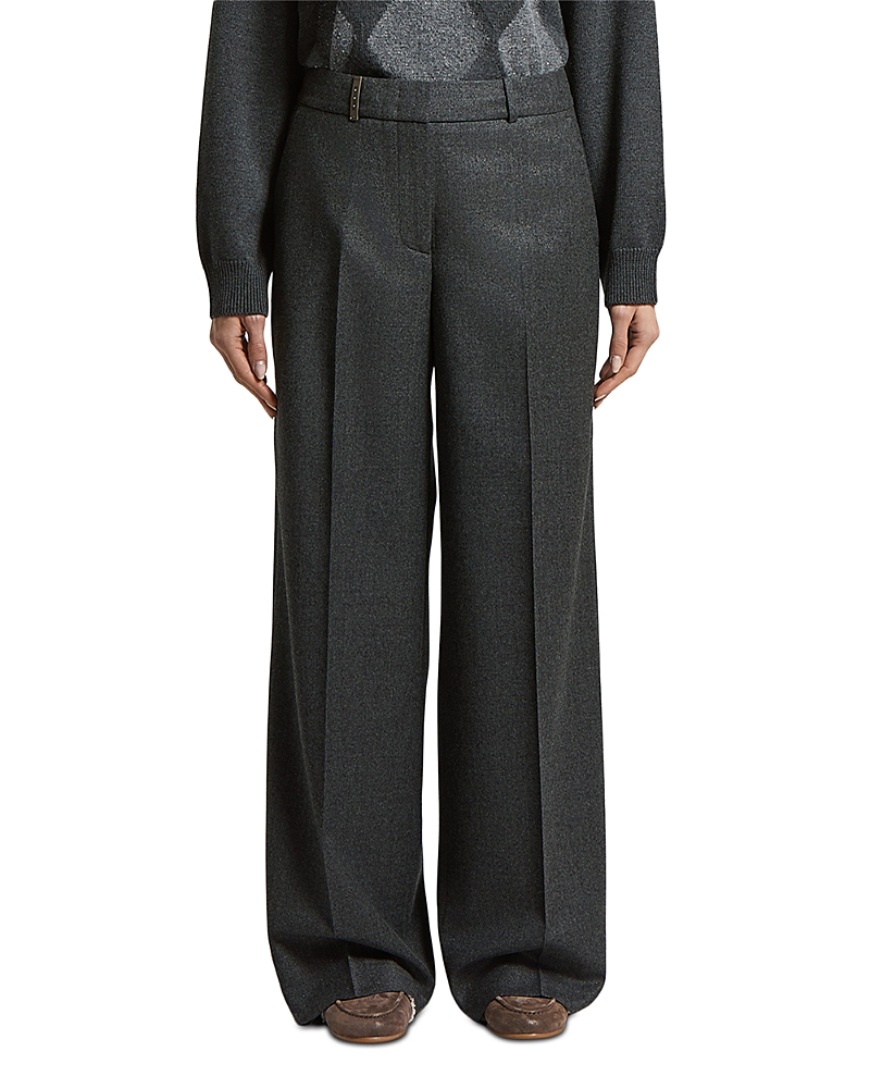 Peserico Woman Palazzo Pants in Wool Lurex Flannel