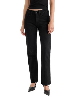 Good American Vintage Mid Rise Straight Jeans in Black441