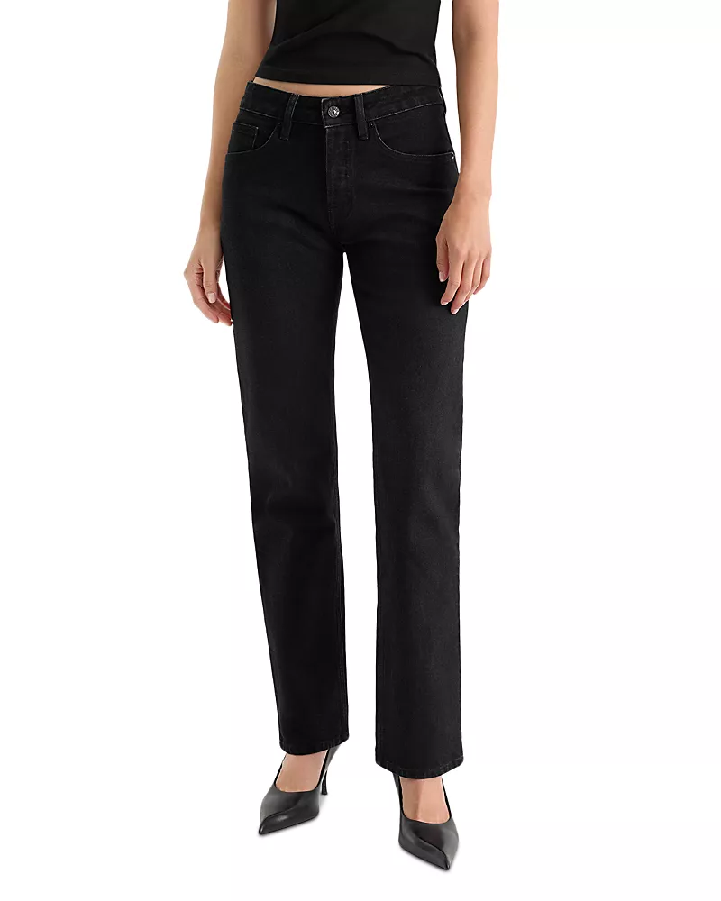 Good American Vintage Mid Rise Straight Jeans in Black441