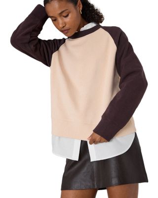 Contrast Sleeve Cotton Sweater