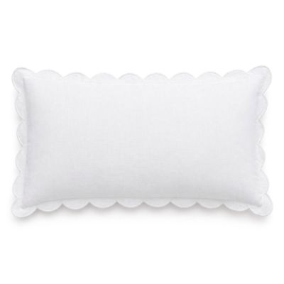 Kelly Linen Scalloped Throw Pillow, 14" x 24"