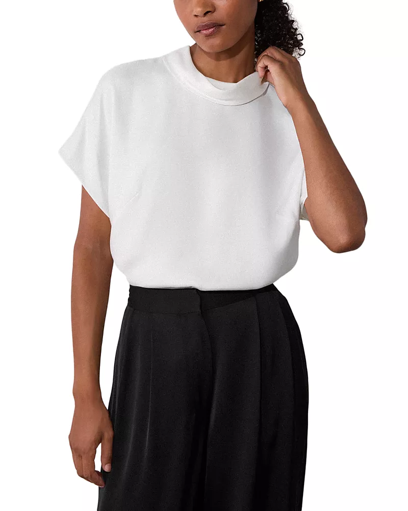 Whistles Seamed Funnel Neck Top