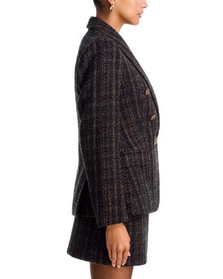 Cutaway Double Breasted Tweed Jacket - Exclusive - thumbnail 4