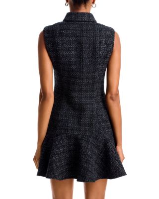 Tweed Zip Front Mini Dress - Exclusive - thumbnail 4