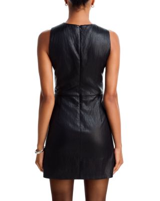 Faux Leather Sleeveless Mini Dress - Exclusive - thumbnail 4