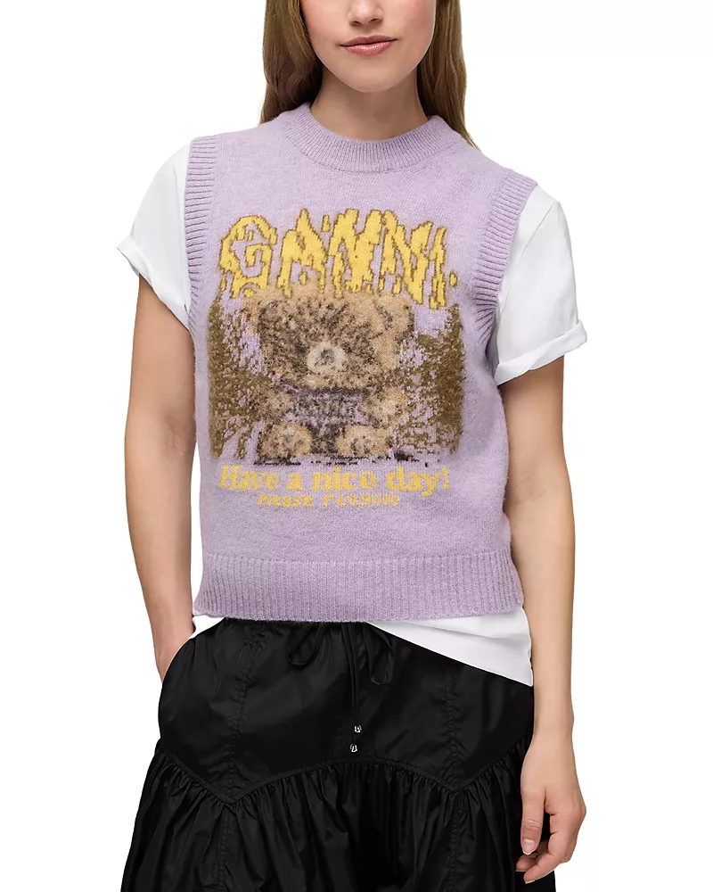 Ganni Forest Teddy Sweater Vest